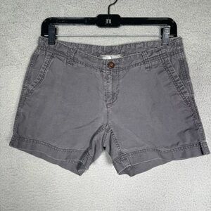 The North Face Womens Gray Linen Blend Casual Shorts Size 4 Long